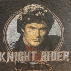 Knight Rider David Hasselhoff 80s TV High Low Black T-Shirt